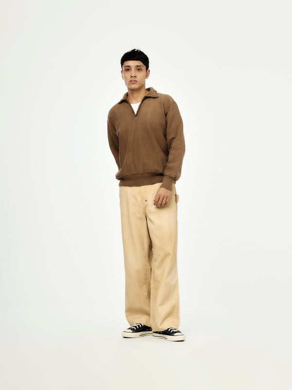 Vintage Half Zip Sweatshirt (BROWN) (SIS) - Image 4