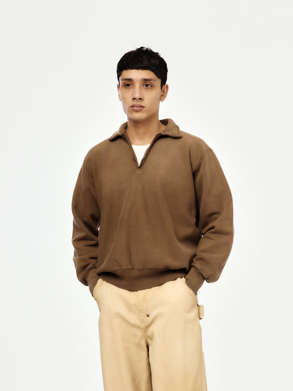 Vintage Half Zip Sweatshirt (BROWN) (SIS)