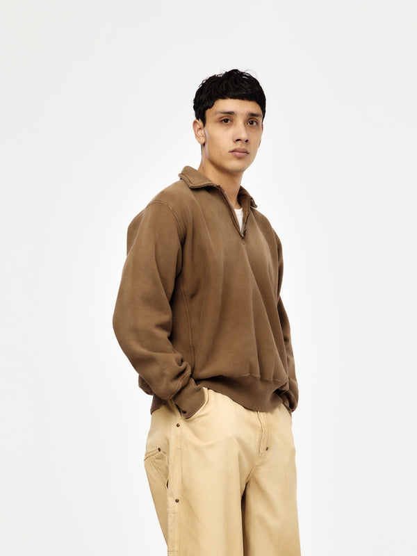 Vintage Half Zip Sweatshirt (BROWN) (SIS) - Image 2