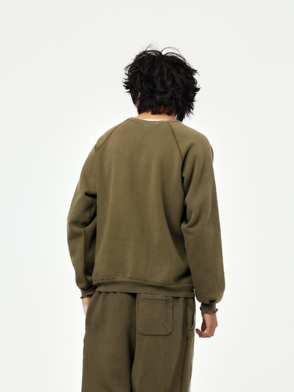Vintage Double V Sweatshirt (OLIVE) (SIS) - Image 3