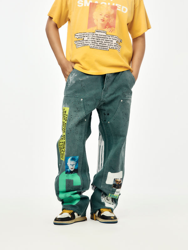 Nothing Personal Double Knee Jeans (Green)