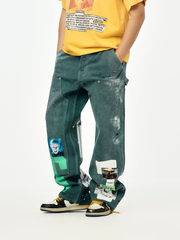 Nothing Personal Double Knee Jeans (Green) - Image 2