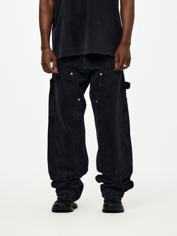 Patta Double Knee Denim Pants (Black Denim)