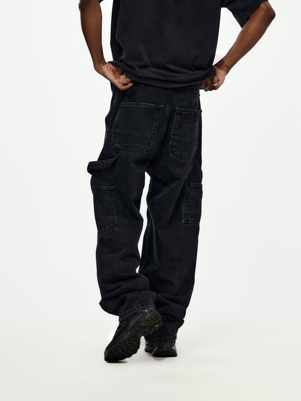 Patta Double Knee Denim Pants (Black Denim) - Image 3